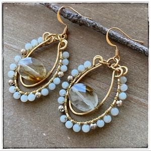 Amazonite and Quartz Earrings
